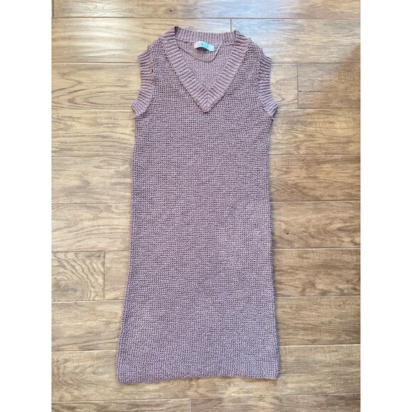 Free People Beach G2G Getaway Midi Dress Size S Brown Tan Sweater Knit - Picture 1 of 10